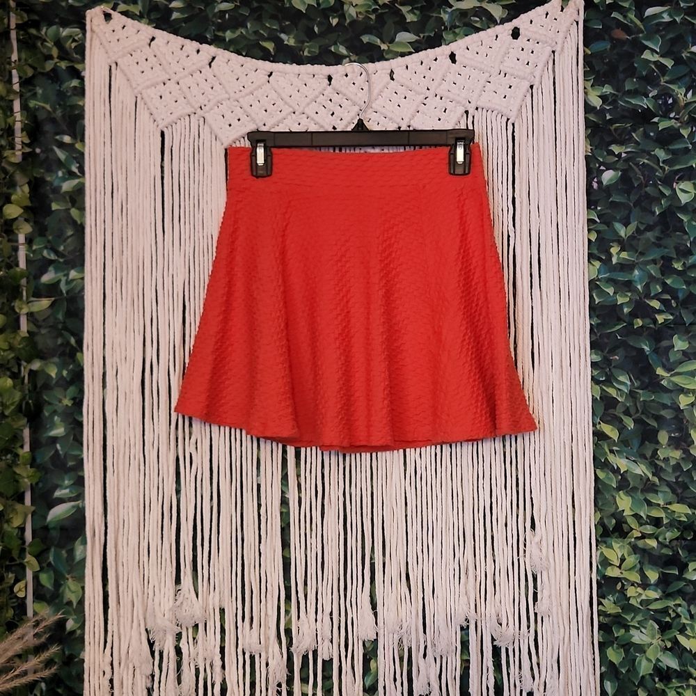Divided Red Orange Skater Circle Skirt